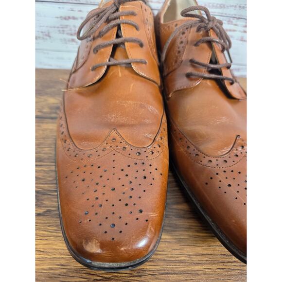 Stacy Adams Brown Leather Wingtip Oxford Dress Shoes Men's size 13 READ - Picture 3 of 10